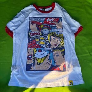 Medium Johnny Cupcakes Roy Lichtenstein Comic Book Art Ted Graphic Ringer Shirt